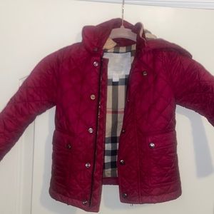 Burberry lightweight jacket 3y . Gently used . Will dry clean before shipping .
